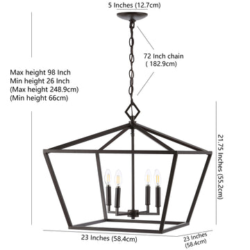 Gatsby 23" Adjustable Iron Rustic Glam LED Pendant - JONATHAN Y